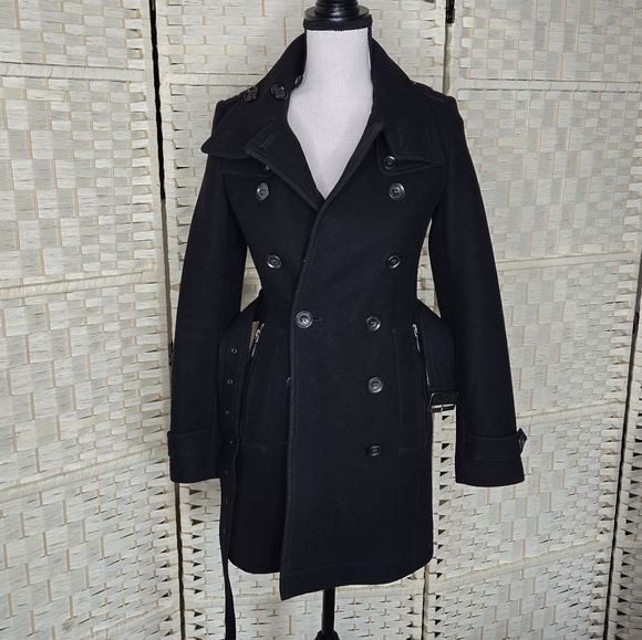 Burberry Brit black wool & cashmere coat size US 2 EXCELLENT condition! - Picture 10 of 12